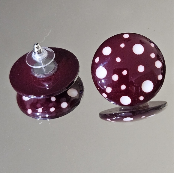 Mushroom Style Circle Earrings - Picture 3 of 4